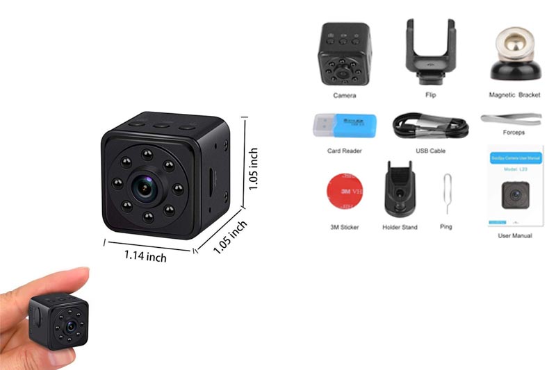 Spy Hidden Camera-1080P Portable Mini Security Camera Nanny Cam with Night Vision/Motion Detection /420mAh Battery for Home and Office,Indoor/Outdoor Use-No WIFI Function