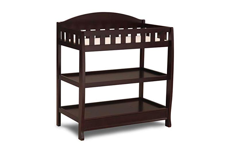 Delta Children Infant Changing Table with Pad, Dark Chocolate