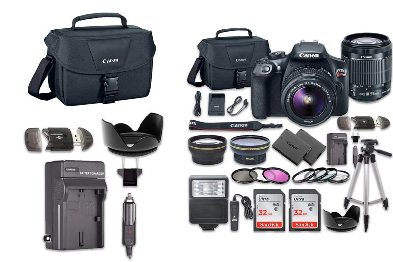 Canon EOS Rebel T6 DSLR Camera Bundle with Canon EF-S 18-55mm f/3.5-5.6 IS II Lens + 2pc SanDisk 32GB Memory Cards + Accessory Kit
