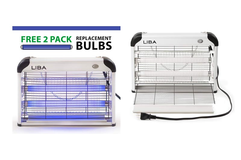 LiBa Bug Zapper & Electric Indoor Insect Killer Mosquito, Bug, Fly & Other Pests Killer – Powerful 2800V Grid 20W Bulbs – Free 2-Pack Replacement Bulbs Included - Indoor Use Only