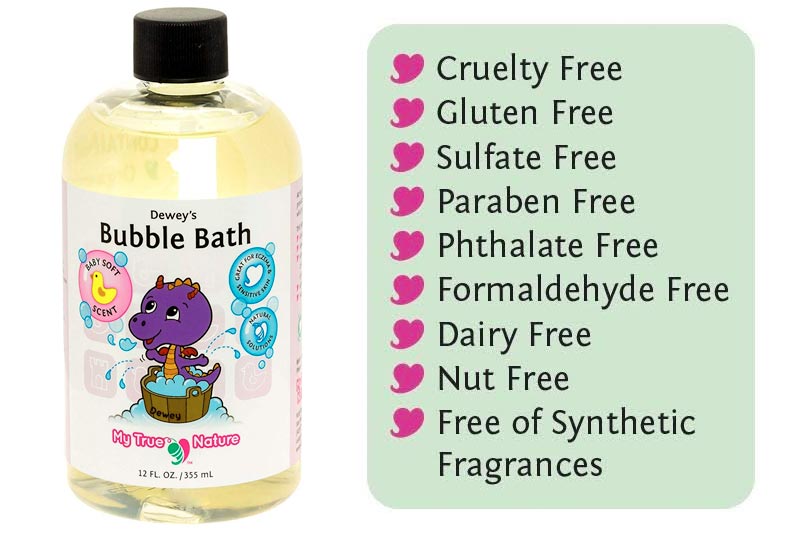 Natural Baby Bubble Bath - Dewey's Bubble Bath for Sensitive Skin - Baby Soft Scent, 12 Ounce