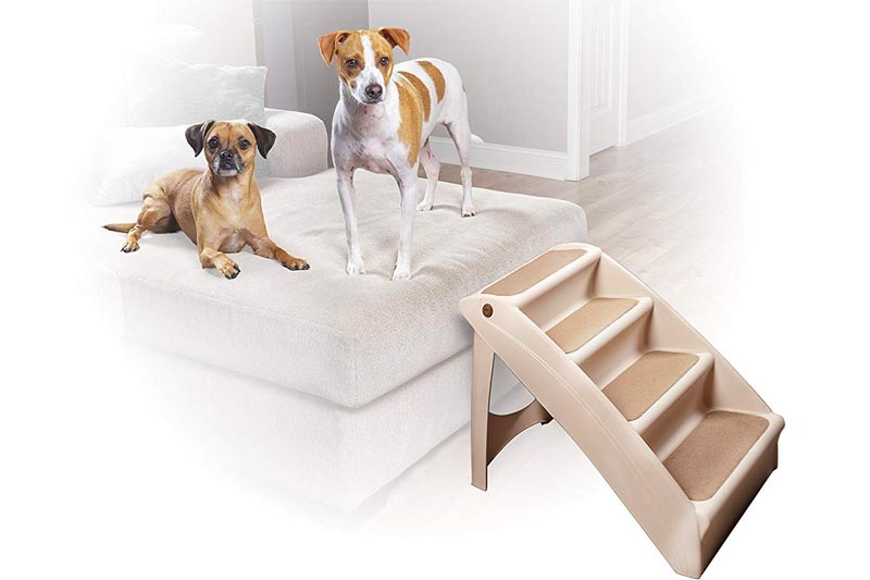 Solvit PetSafe PupSTEP Plus Pet Stairs, Foldable Steps for Dogs and Cats, Best for Small to Medium Pets