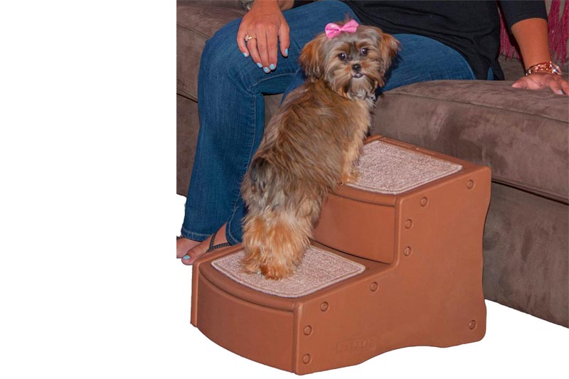 Pet Gear Easy Step II Pet Stairs, 2 Step for Cats/Dogs up to 75-pounds, Portable, Removable Washable Carpet Tread