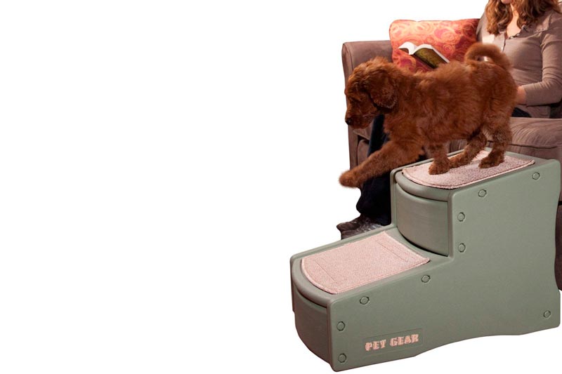 Pet Gear Easy Step II Pet Stairs, 2 Step for Cats/Dogs up to 150 Pounds, Portable, Removable Washable Carpet Tread