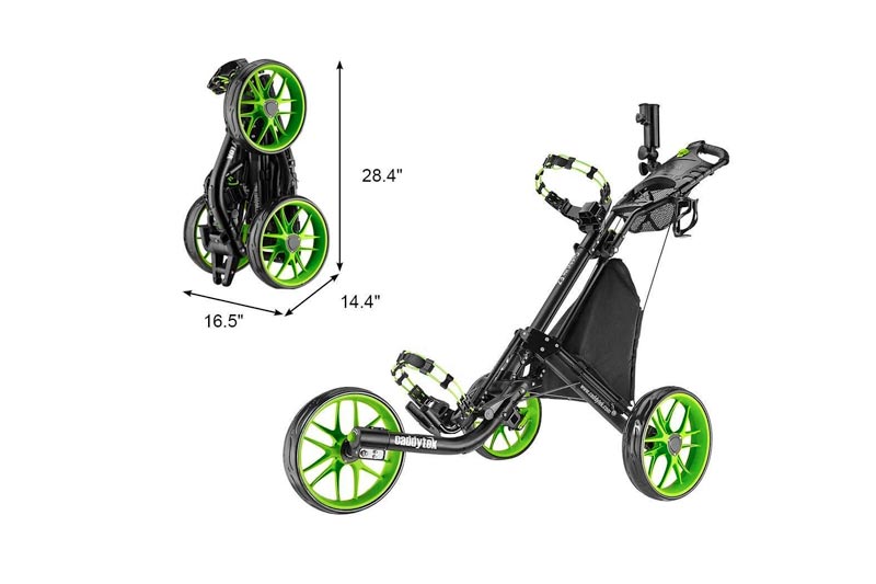 CaddyTek EZ-Fold 3 Wheel Golf Push Cart