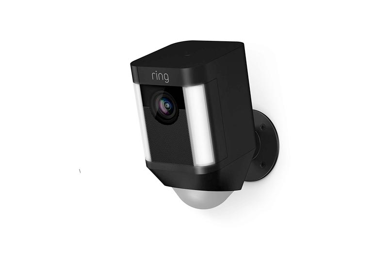 Ring Spotlight Cam Battery HD Security Camera with Built Two-Way Talk and a Siren Alarm, Black, Works with Alexa