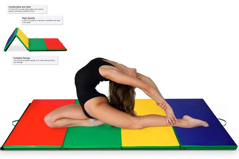 Giantex 4'x10'x2 Gymnastics Mat Folding Panel Thick Gym Fitness Exercise