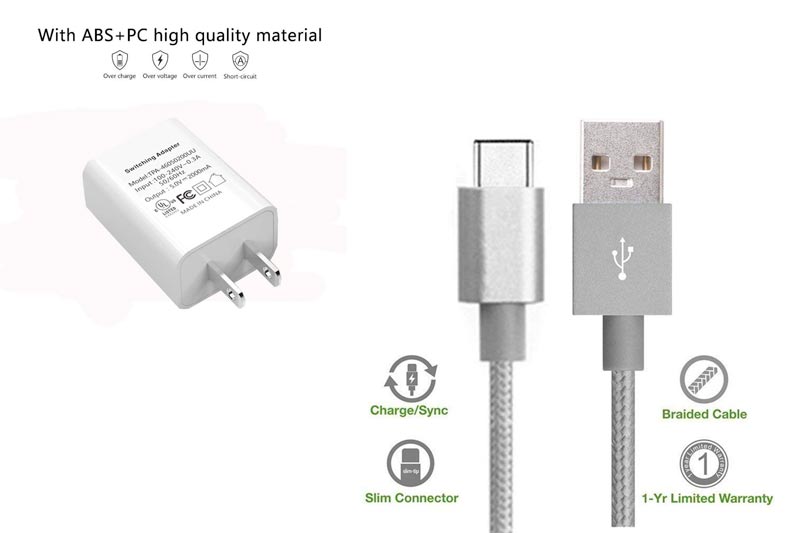 Quick Charge USB C Charger, Fast Wall Charger with 3 Pack 10FT USB Type C Cable for LG G5/G6/V20/V30/Samsung Galaxy S8/S9/Note 8/Google Pixel/Nexus 6P 5X