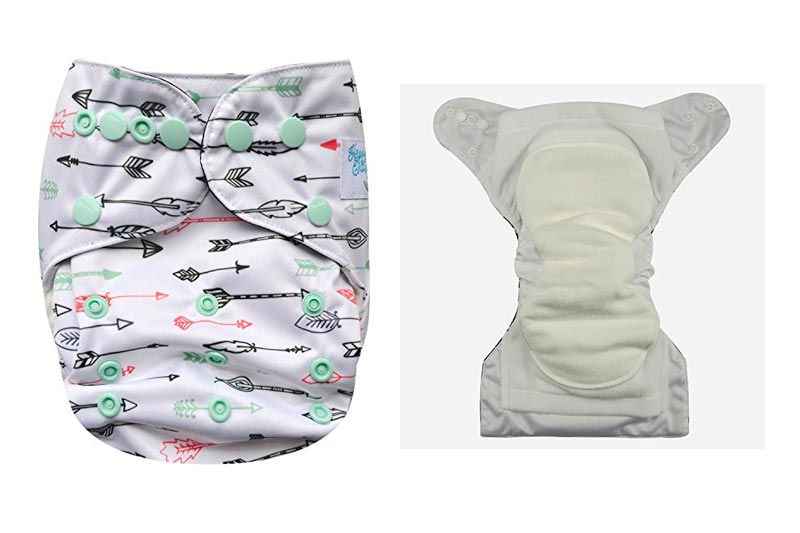 HappyEndings Organic Cotton Contoured All In One (AIO) One Size Baby Cloth Diaper with Pocket (Arrow)