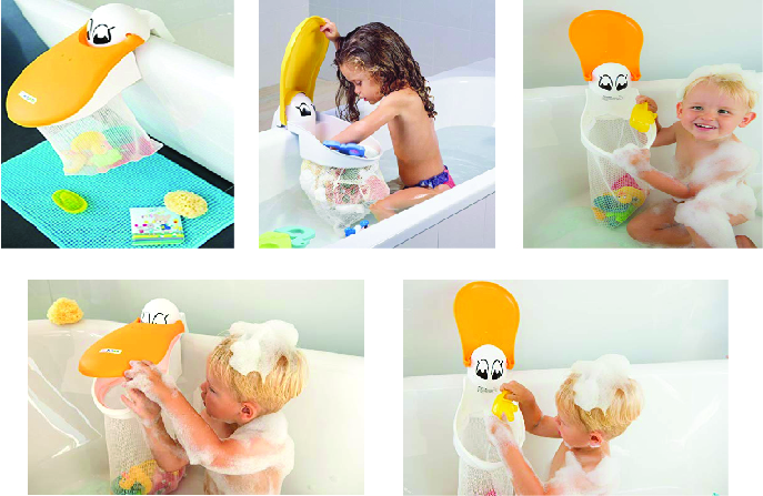 KidsKit Bath Toy Organizer | Bath Toy Holder Featuring A Pelican With A Bath Toy Storage Net For Bath Toys